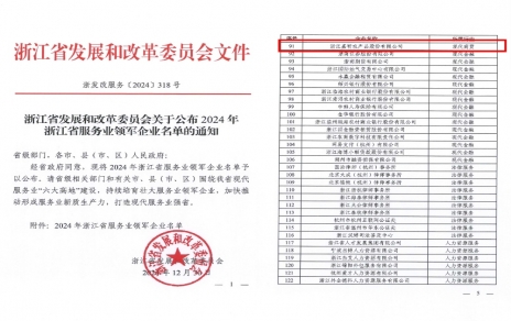 喜報！嘉農(nóng)股份獲評浙江省服務(wù)業(yè)領(lǐng)軍企業(yè)！